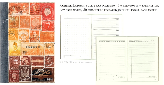 Postage Stamp Art Journal by TangleCrafts